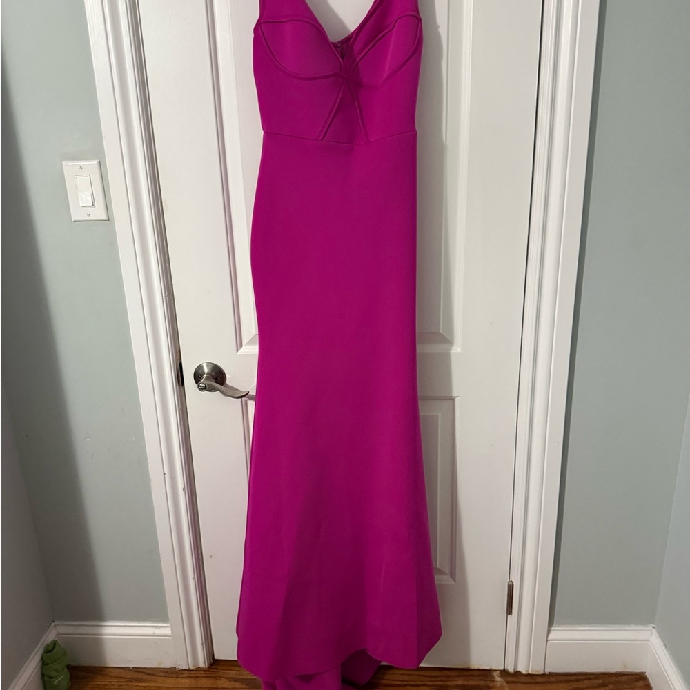 bebe Strapless Magenta Dress
